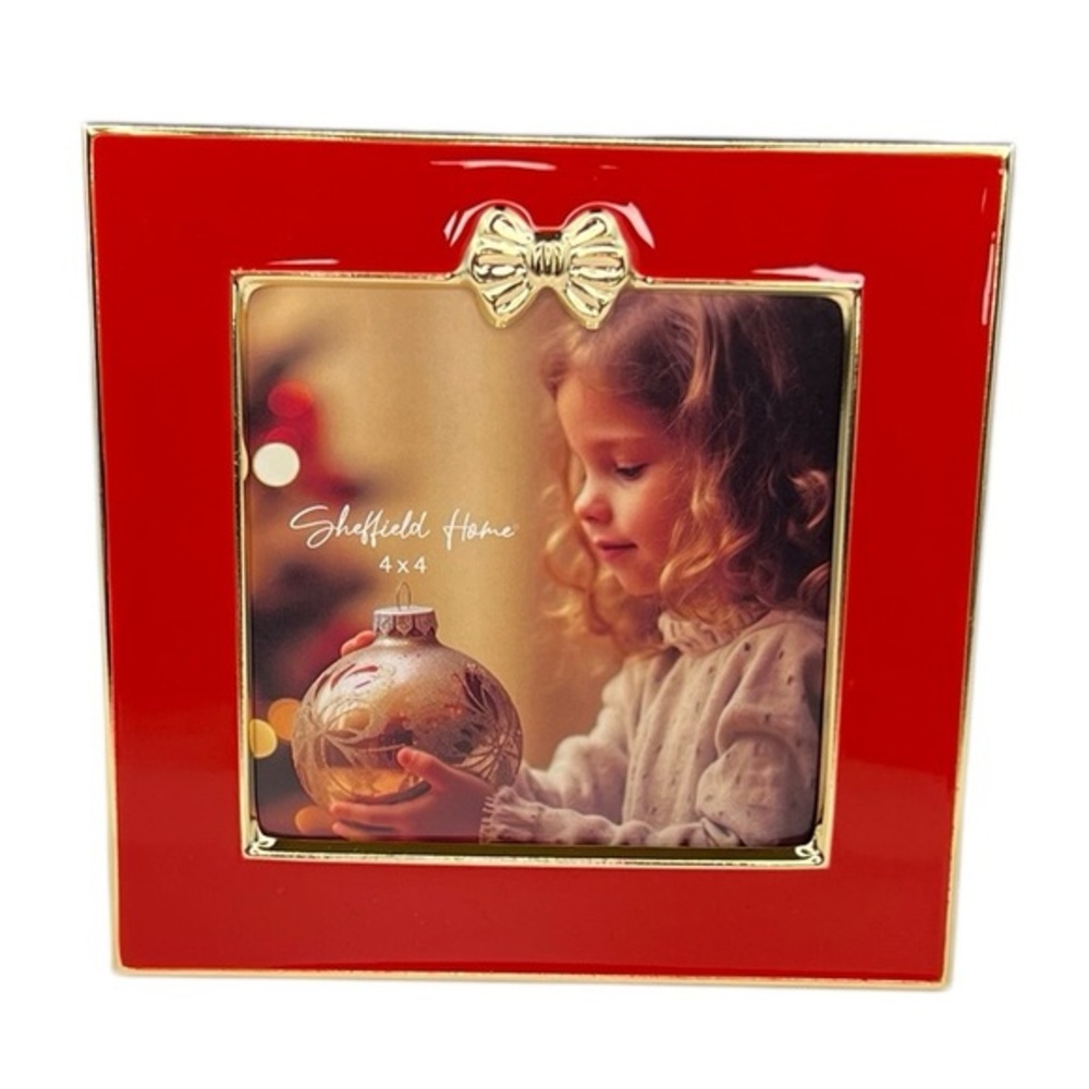 HOLIDAY - Sheffield Home - ‘Bow - Red’ picture frame. 4“ x 4“. NWT.